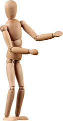 Wooden mannequin gesturing