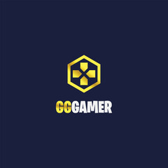 gamer logo design with gold gradient color