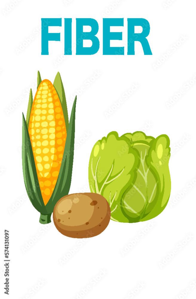 Poster Corn cabbage and potato