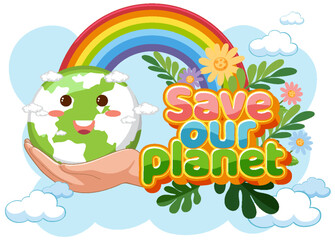 Naklejka premium Save the earth campaign banner