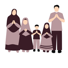Muslim Illustration For Eid Mubarak Greeting