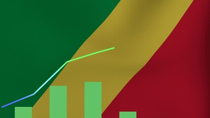 Animation Airline with location marker and suitcase. Travel to  - Republic of the Congo - Powered by Adobe