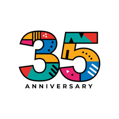 35th year celebrating anniversary logo design