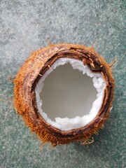 old coconut or kopyor coconut on floor
