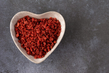 Bacon Bits in a Heart Shaped Bowl