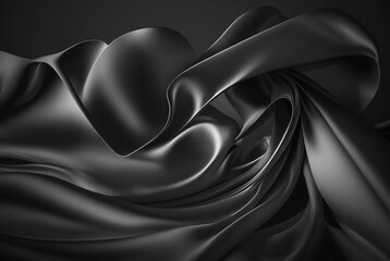 Plakat Black silk background image, generative ai