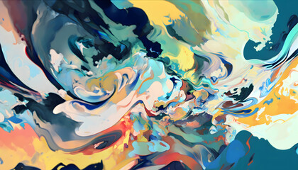 Fototapeta na wymiar Oil Paint texture background, multicolor Brush Stroke splashes Rainbow splash wave canvas art