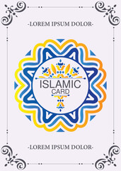 Elegant border pattern islamic greeting card