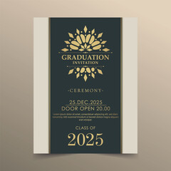 Naklejka na ściany i meble Elegant graduation invitation template with ornament