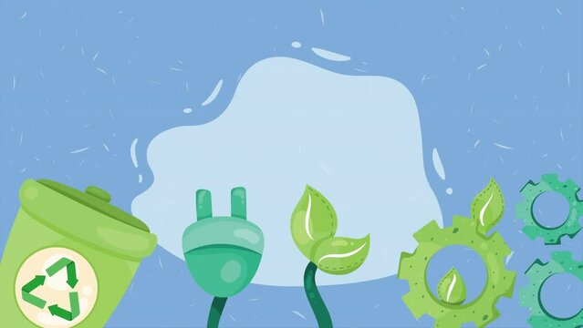 eco friendly green icons animation