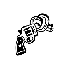 vector illustration of circular gun concept