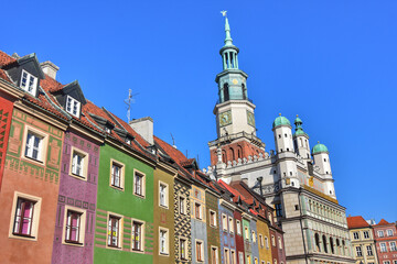 Low angle view of historical buildings in Poznan