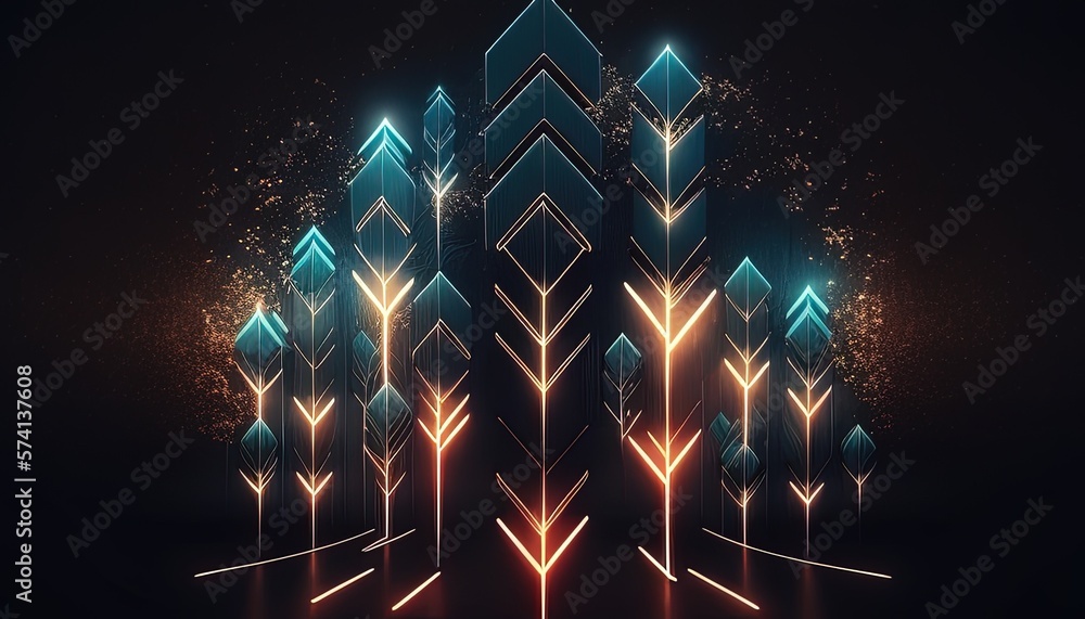 Aufkleber arrow growing in size, symbolizing progress, success and forward momentum