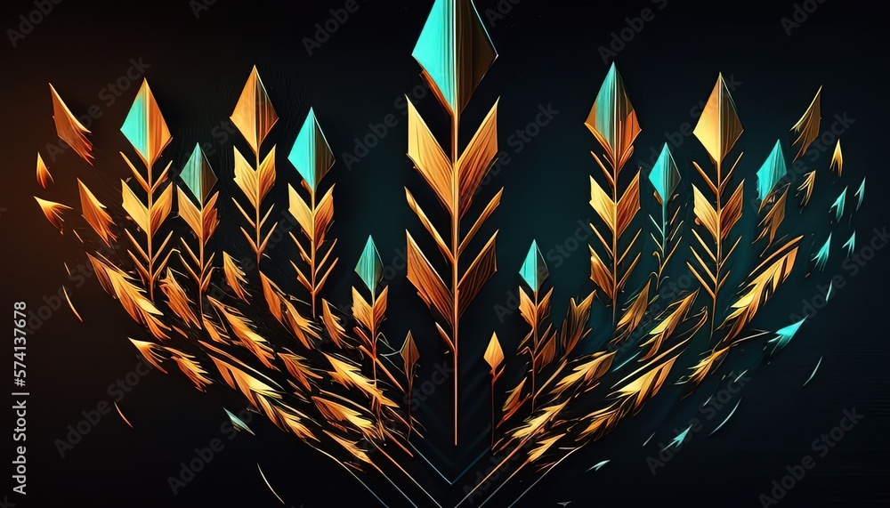 Poster arrow growing in size, symbolizing progress, success and forward momentum