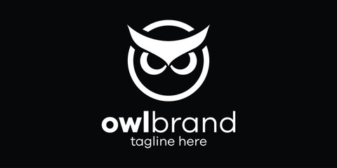 logo design owl simple icon vector illustration