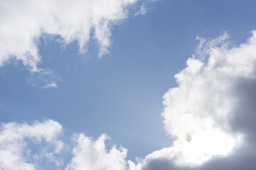 Obraz premium Dramatic blue sky and gray gloomy clouds