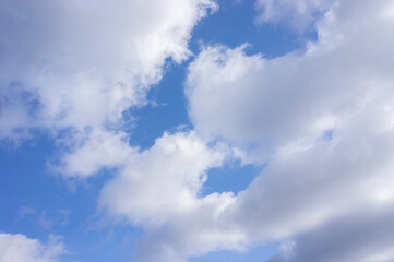 Dramatic blue sky and gray gloomy clouds
