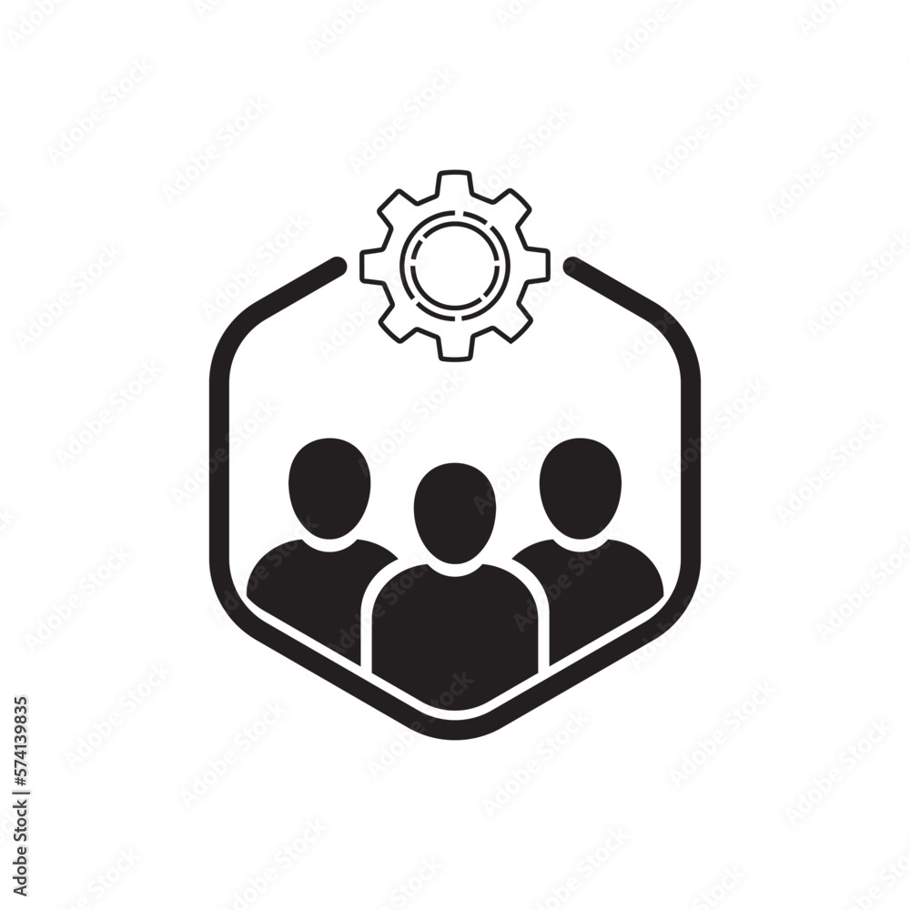 Poster teamwork development like execute icon. flat linear style trend modern abstract logotype graphic art