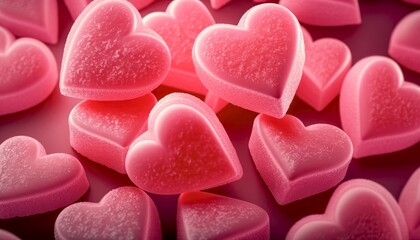 Obraz premium Sweet Love Candy Heart Shaped Gummy. Generative AI.