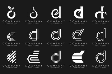 abstract letter D logo icon set. design for business of luxury, elegant, simple.