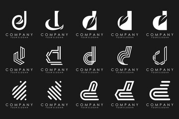 abstract letter D logo icon set. design for business of luxury, elegant, simple.