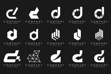 abstract letter D logo icon set. design for business of luxury, elegant, simple.