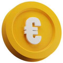 Euro Gold Coin 3d Illustration. European Currency Symbol and Money Sign.