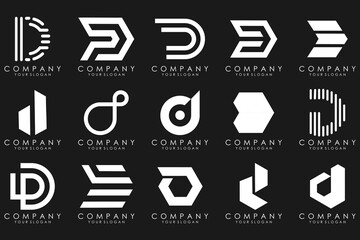 abstract letter D logo icon set. design for business of luxury, elegant, simple.