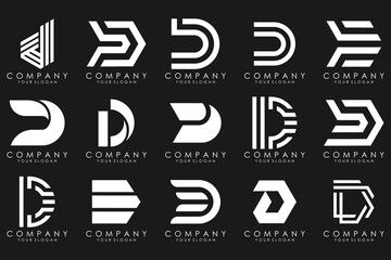abstract letter D logo icon set. design for business of luxury, elegant, simple.