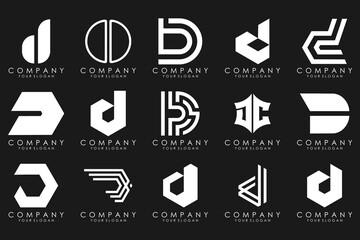 abstract letter D logo icon set. design for business of luxury, elegant, simple.