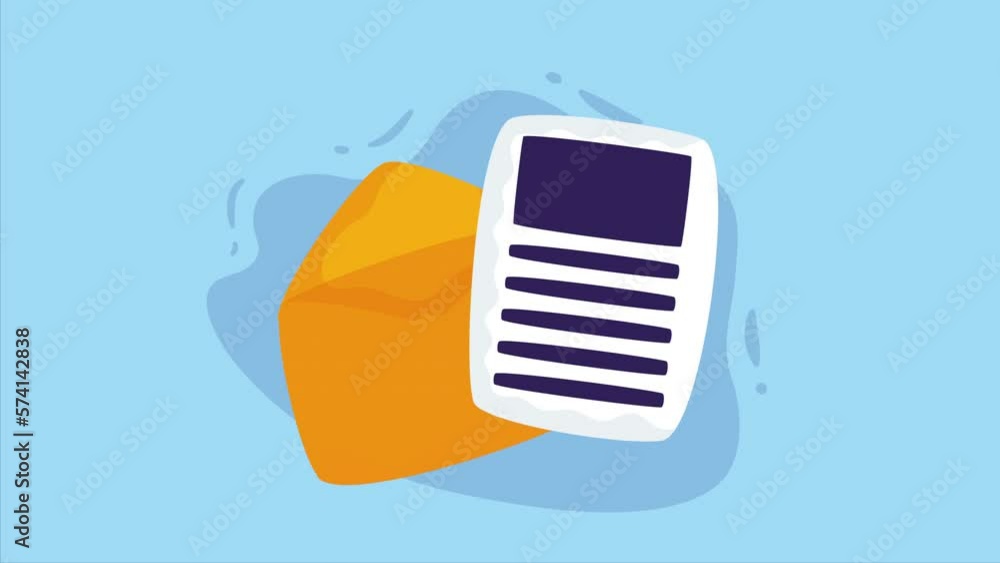 Poster envelope mail with document animation