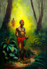 Obraz na płótnie Canvas person in the forest