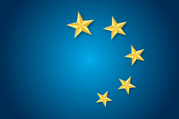Five star rating review on dark blue background. Concept of best ranking service quality satisfaction or 5 score customer feedback rate symbol and success evaluation user experience. minimal style.