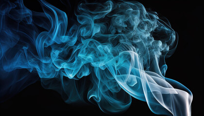 blue smoke on a black background