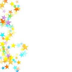 Rainbow Festive Confetti. Carnival Star Falling.