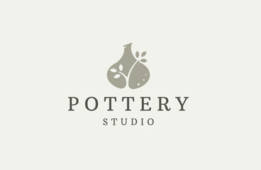 ceramic pottery logo icon design template flat vector