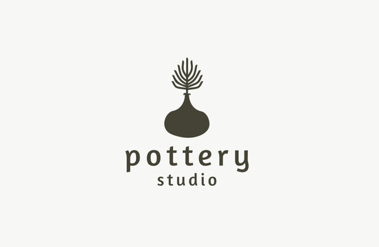 ceramic pottery logo icon design template flat vector