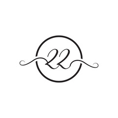   Initial Handwritten ZZ Z Z Letters Logo with a minimalist design.