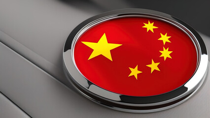 China Flag, Modern and Dynamic Design of China's Spirit, Generative AI