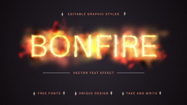 Bonfire - Editable Text Effect, Font Style