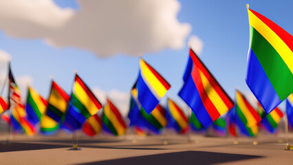 Pride Flag, Rustic and Vintage Design of LGBTQ+ Identity, Generative AI