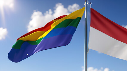 Pride Flag, Stylish and Modern Design of LGBTQ+ Representation, Generative AI