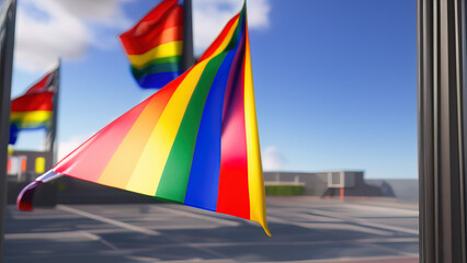 Pride Flag, Vintage and Classic Design of LGBTQ+ Heritage, Generative AI
