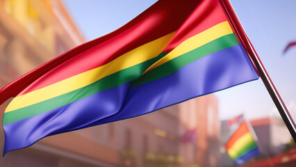 Pride Flag, Bold and Striking Design of LGBTQ+ Progress, Generative AI