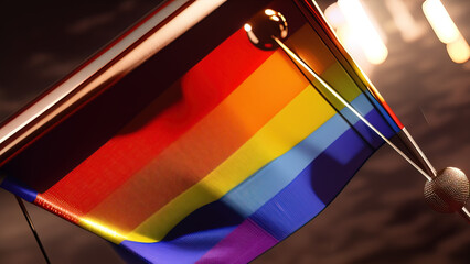Pride Flag, Bright and Eye-catching Emblem of LGBTQ+ Diversity, Generative AI