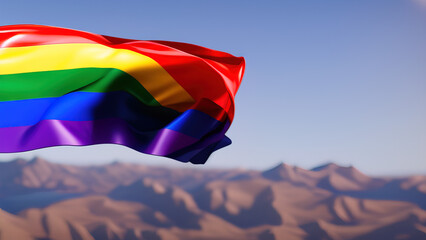 Pride Flag, Clean and Minimal Design of LGBTQ+ Movement, Generative AI