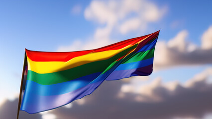 Pride Flag, Contemporary and Futuristic Design of LGBTQ+ Equality, Generative AI