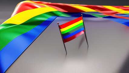 Pride Flag, Distinct and Iconic Design of LGBTQ+ Identity, Generative AI