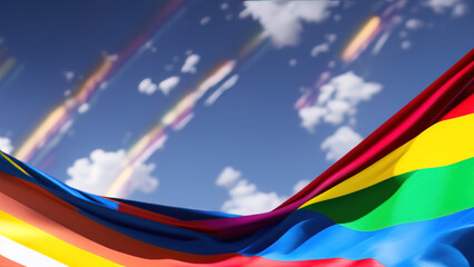 Pride Flag, Grand and Magnificent Design of LGBTQ+ History, Generative AI