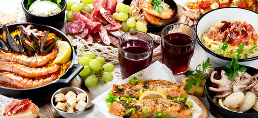 Freshly prepared delicious varieties of Mediterranean dishes.